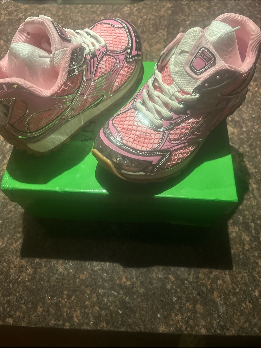 Bottega Veneta Pink Women's Sneakers with White Accents